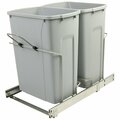 Knape & Vogt Kv Fescb15 2 35pt Soft Close Bottom Mount Waste Bins Double Bin 35qt Platinum SCB15-2-35PT